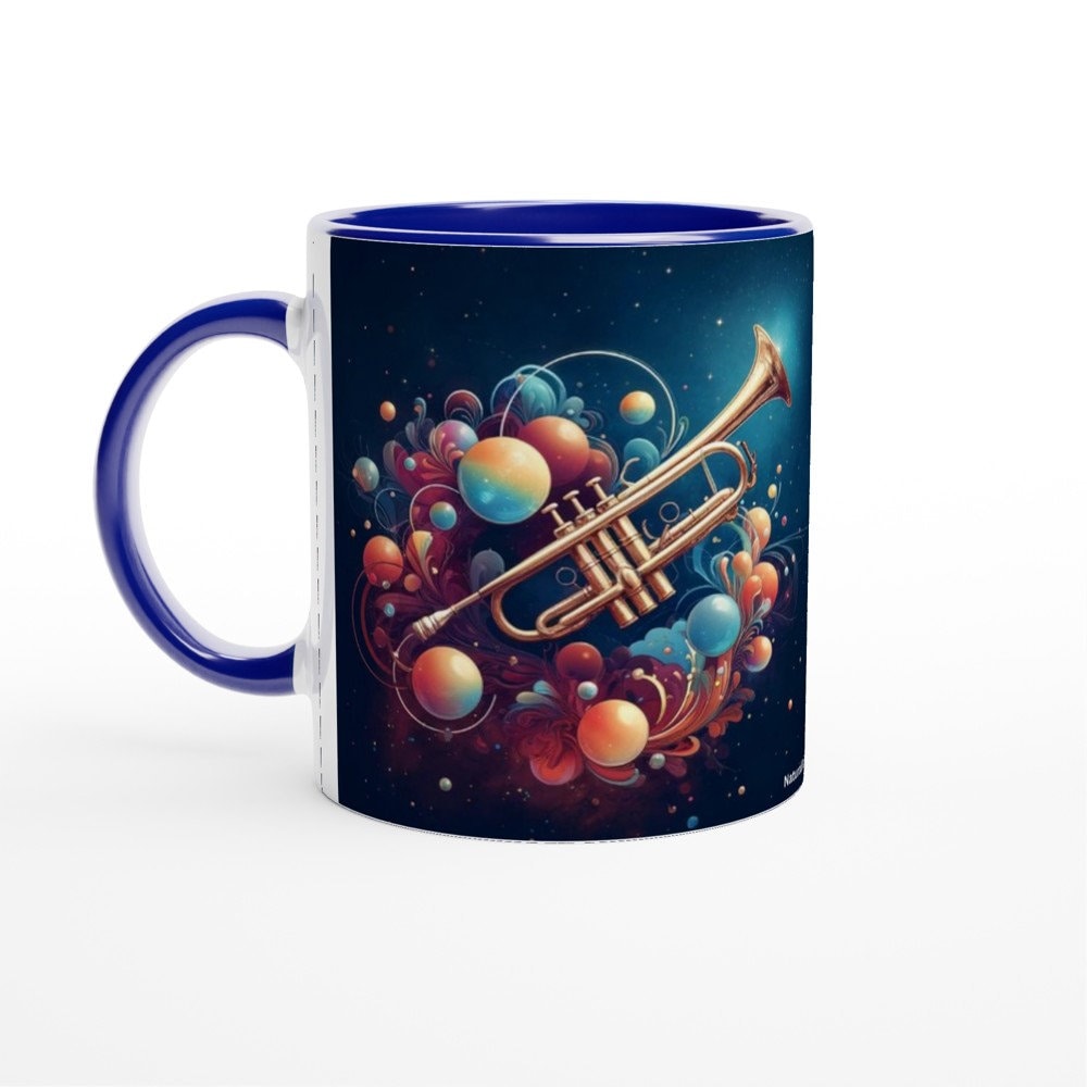 NATURALISTIC TRUMPET MUG - 11oz Ceramic Mug, Present for music enthusiast, birthday gift, band practice