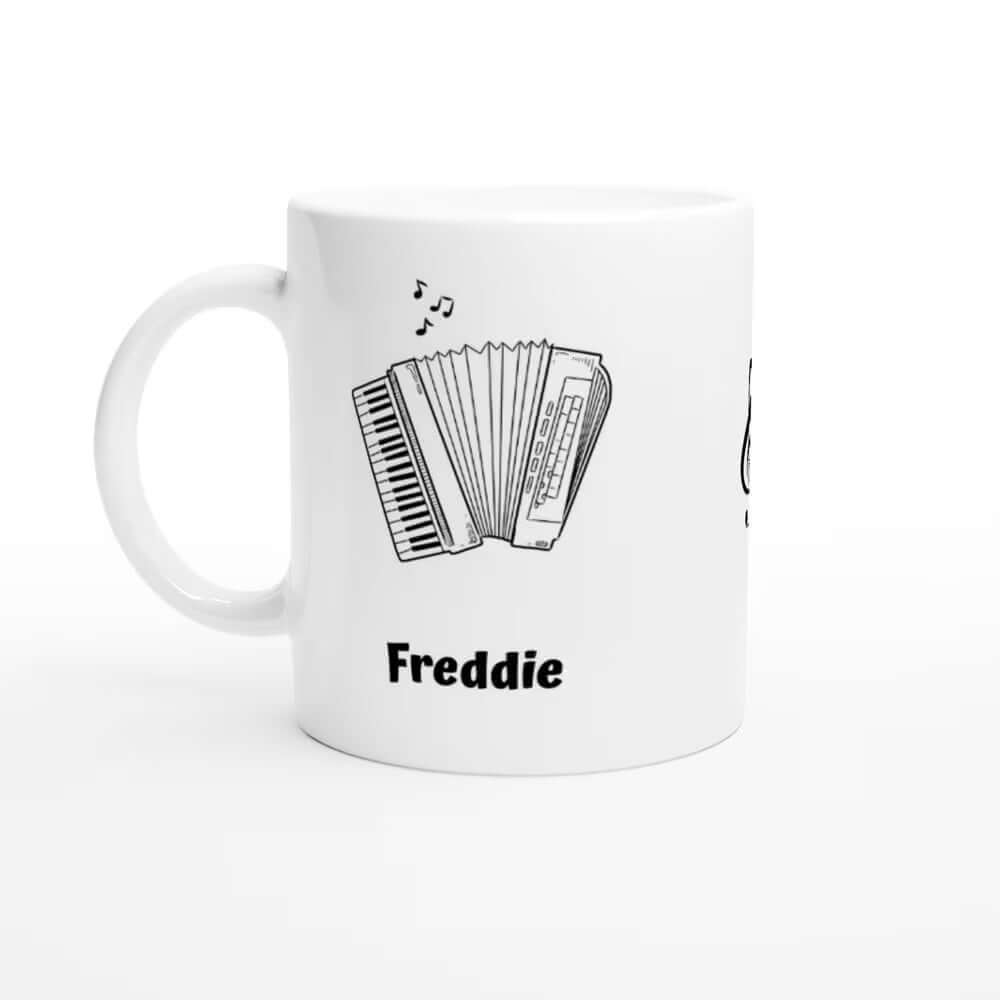 Personalized musical instrument mugs