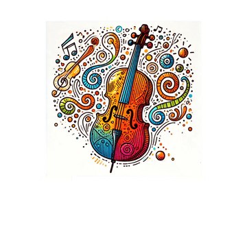 Colouful musical instrument sketch mugs
