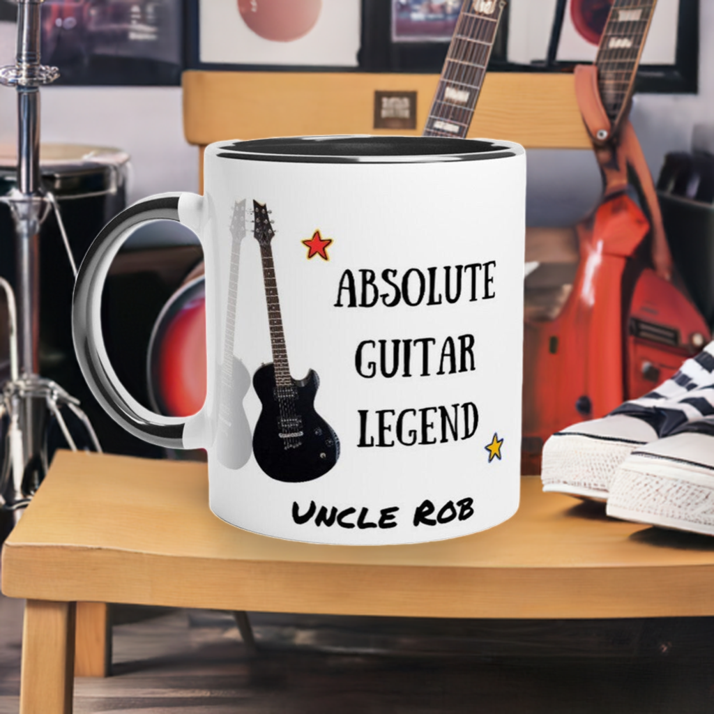 ABSOLUTE GUITAR LEGEND Mug - 11oz Ceramic Mug, Present for music enthusiast, birthday gift, personalized