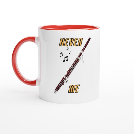 BASSOON MUSIC MUG - White 11oz Ceramic Mug - Never "Fagot" me, Present for music enthusiast, birthday gift, cup for band practice