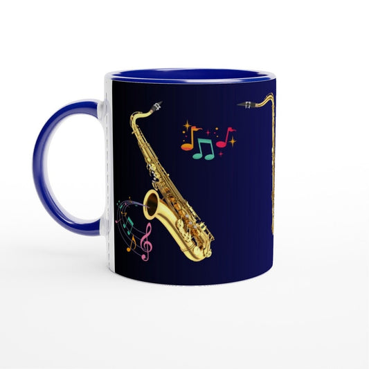 SAXOPHONE SOLO MUG - 11oz Ceramic Mug, Present for music enthusiast, birthday gift, band practice