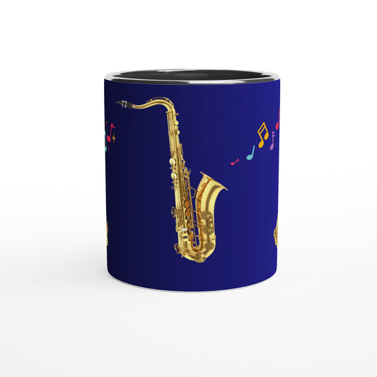 SAXOPHONE SOLO MUG - 11oz Ceramic Mug, Present for music enthusiast, birthday gift, band practice