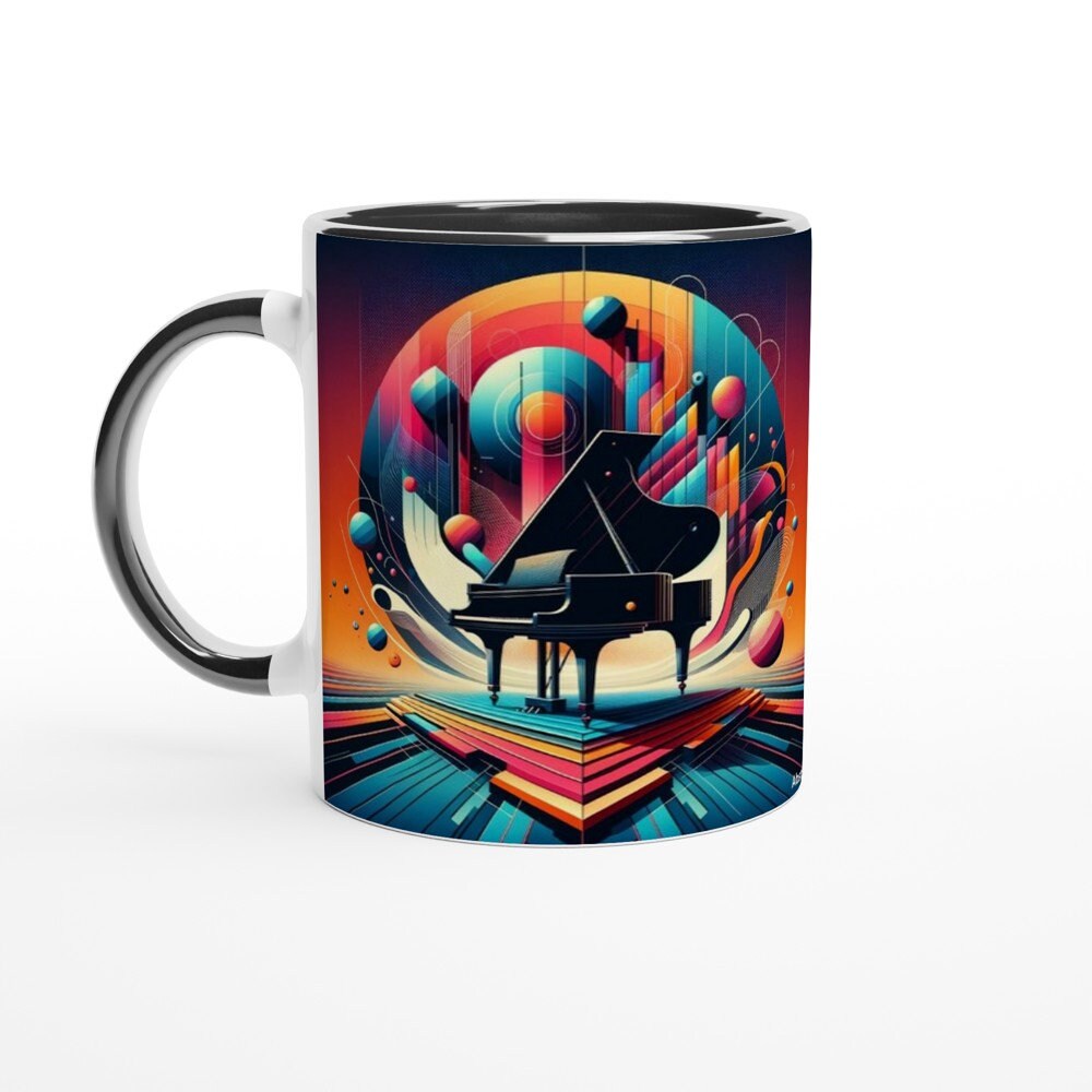 ABSTRACT PIANO MUG - 11oz Ceramic Mug, Present for music enthusiast, birthday gift, band practice