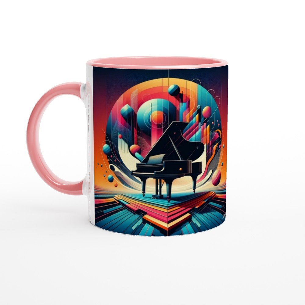 ABSTRACT PIANO MUG - 11oz Ceramic Mug, Present for music enthusiast, birthday gift, band practice