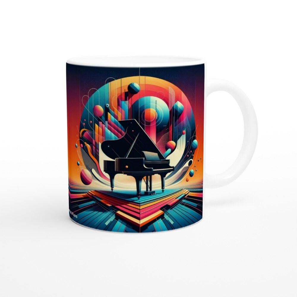 ABSTRACT PIANO MUG - 11oz Ceramic Mug, Present for music enthusiast, birthday gift, band practice