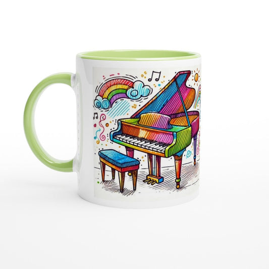 PIANO SKETCH MUG - 11oz Ceramic Mug, Present for music enthusiast, birthday gift, band practice