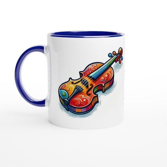 VIOLIN SKETCH MUG - 11oz Ceramic Mug, Present for music enthusiast, birthday gift, band practice