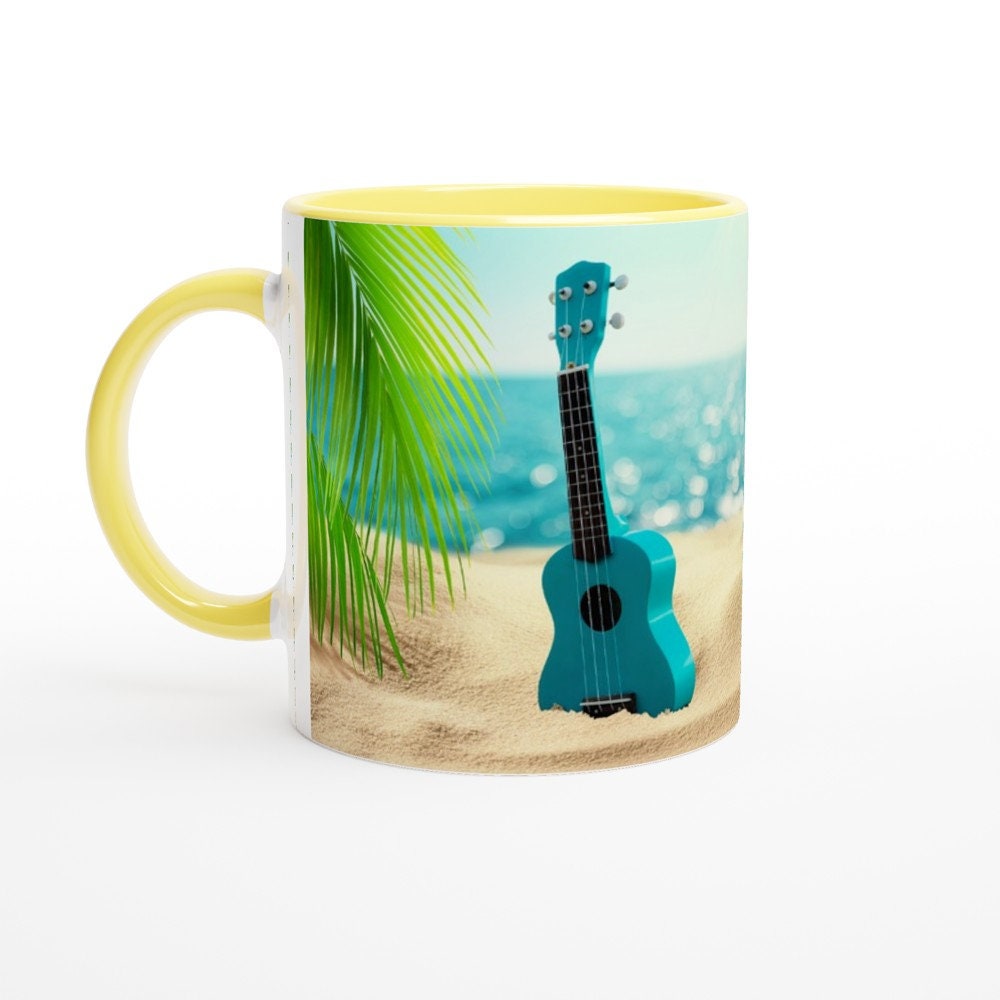 UKULELE MUSIC MUG - 11oz Ceramic Mug, Present for music enthusiast, birthday gift, band practice