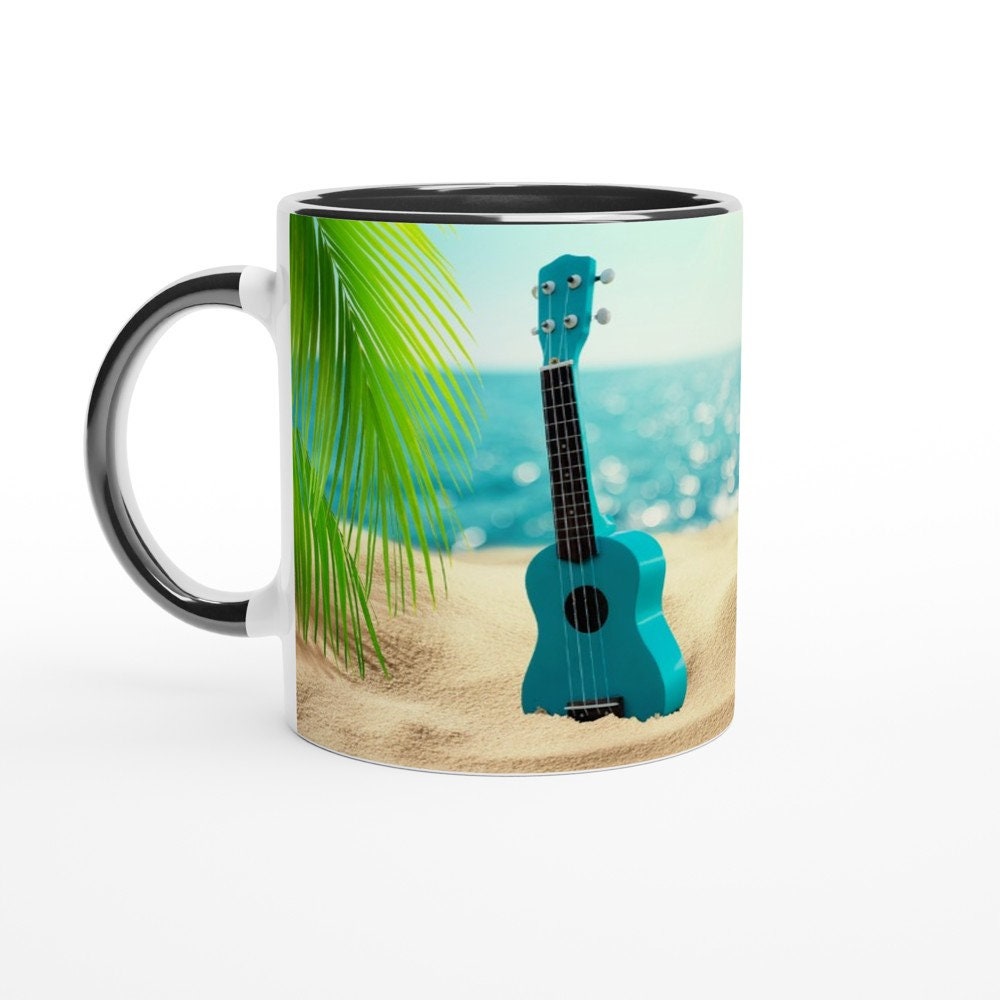 UKULELE MUSIC MUG - 11oz Ceramic Mug, Present for music enthusiast, birthday gift, band practice