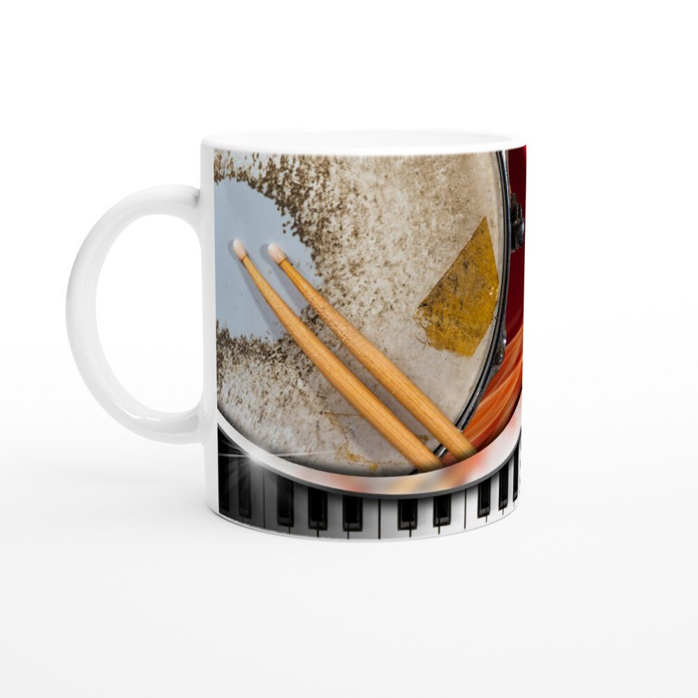 MIXED MUSIC MUG - 11oz Ceramic Mug, Present for music enthusiast, birthday gift, band practice