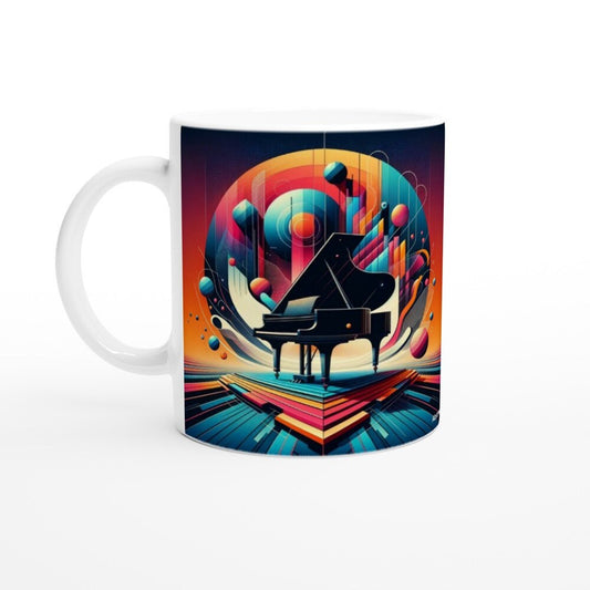 ABSTRACT PIANO MUG - 11oz Ceramic Mug, Present for music enthusiast, birthday gift, band practice