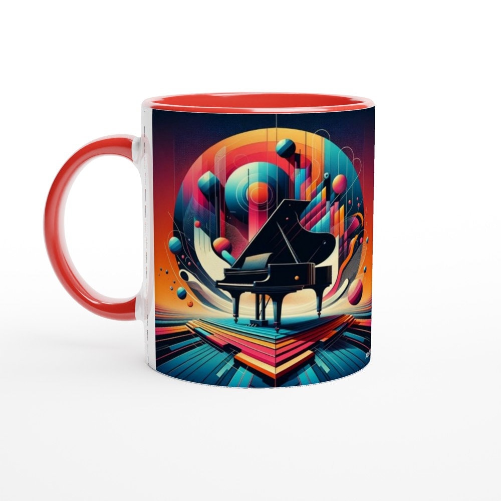 ABSTRACT PIANO MUG - 11oz Ceramic Mug, Present for music enthusiast, birthday gift, band practice