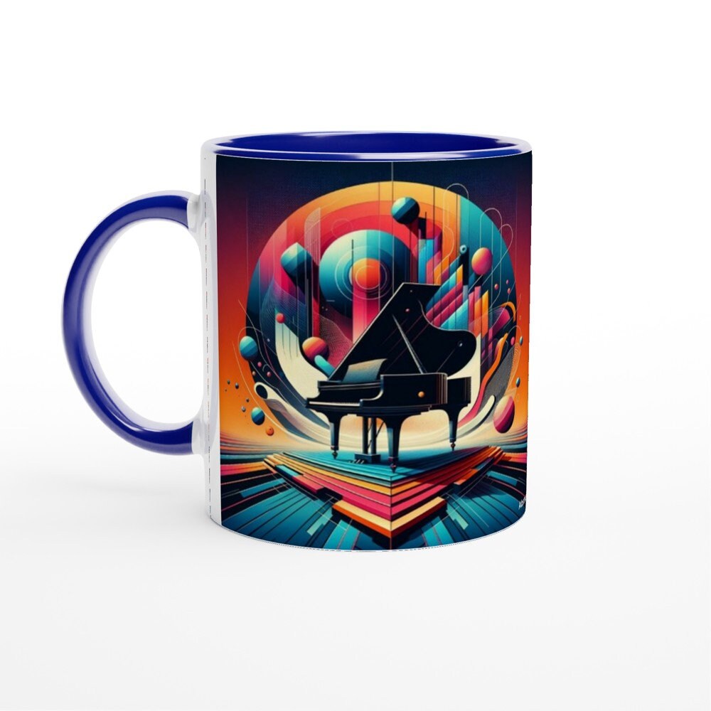 ABSTRACT PIANO MUG - 11oz Ceramic Mug, Present for music enthusiast, birthday gift, band practice