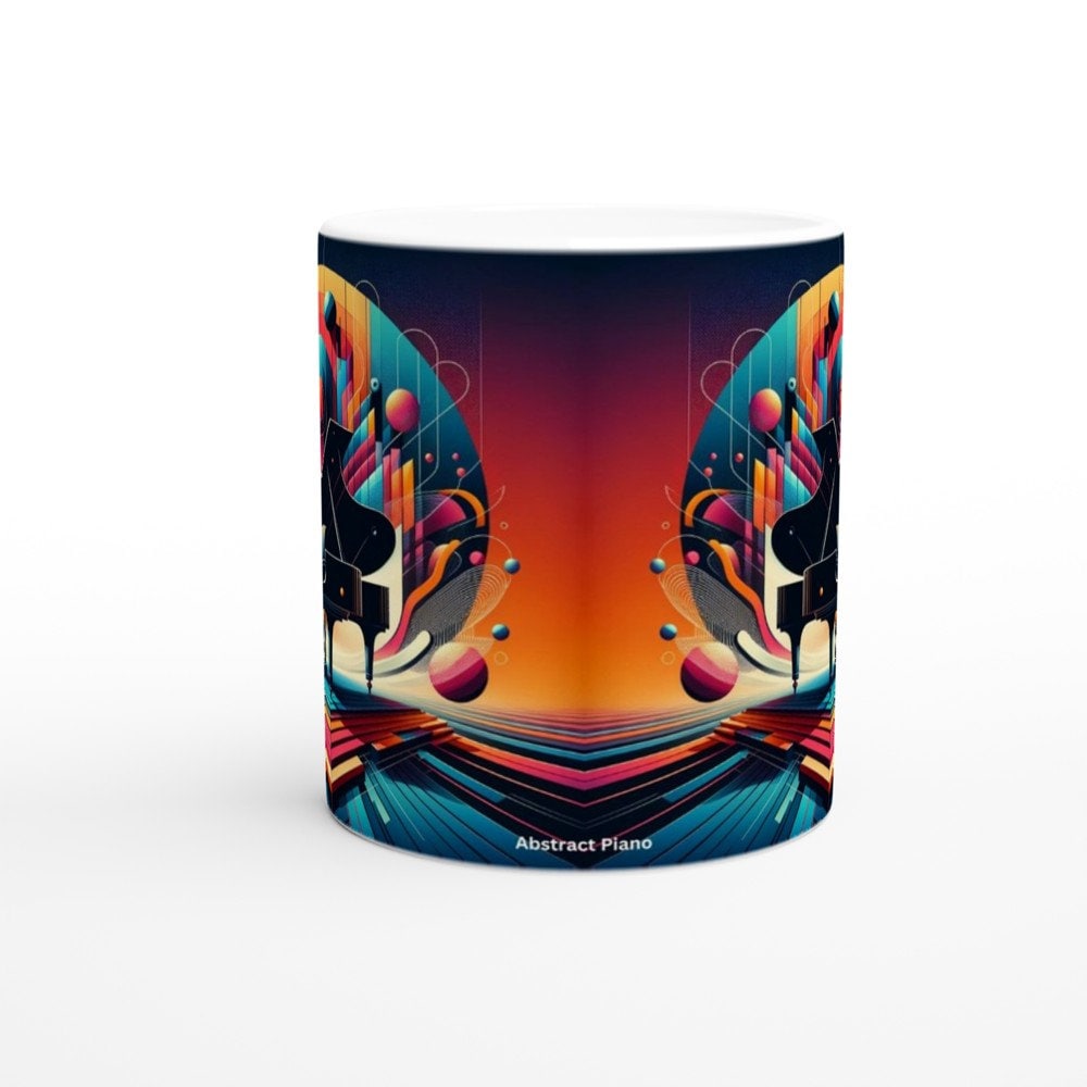 ABSTRACT PIANO MUG - 11oz Ceramic Mug, Present for music enthusiast, birthday gift, band practice