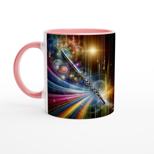 ABSTRACT FLUTE MUG - 11oz Ceramic Mug, Present for music enthusiast, birthday gift, band practice