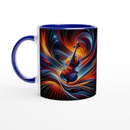 ABSTRACT CELLO MUG - 11oz Ceramic Mug, Present for music enthusiast, birthday gift, band practice