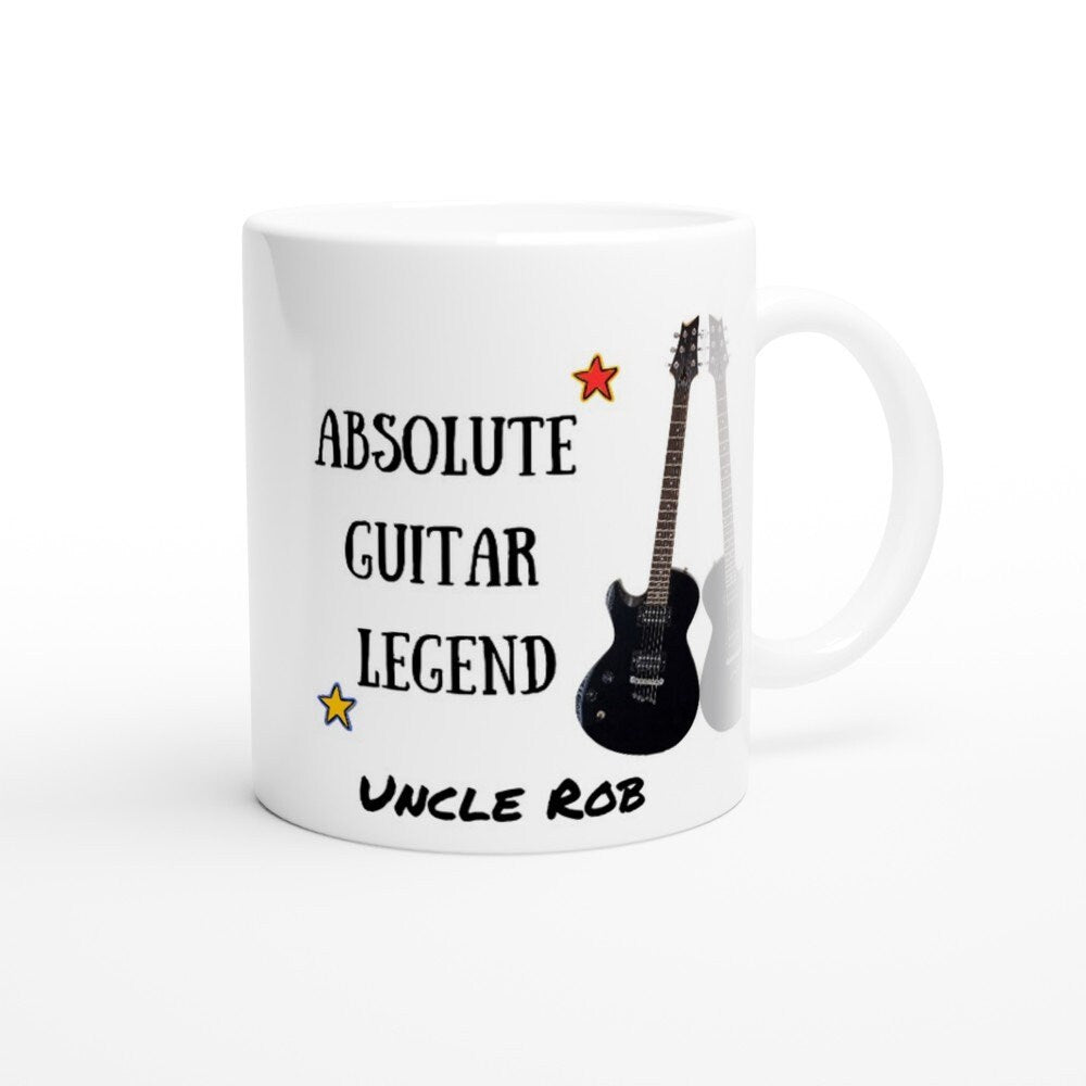 ABSOLUTE GUITAR LEGEND Mug - 11oz Ceramic Mug, Present for music enthusiast, birthday gift, personalized