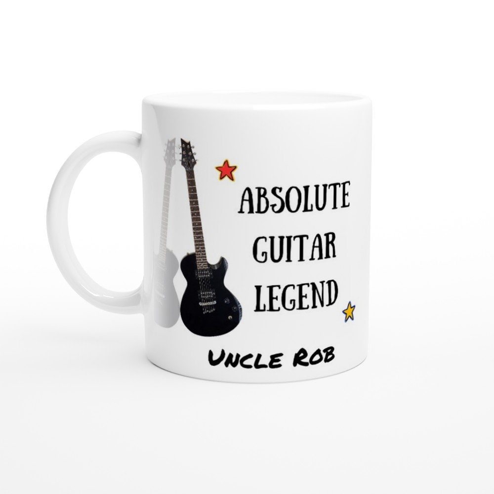 ABSOLUTE GUITAR LEGEND Mug - 11oz Ceramic Mug, Present for music enthusiast, birthday gift, personalized