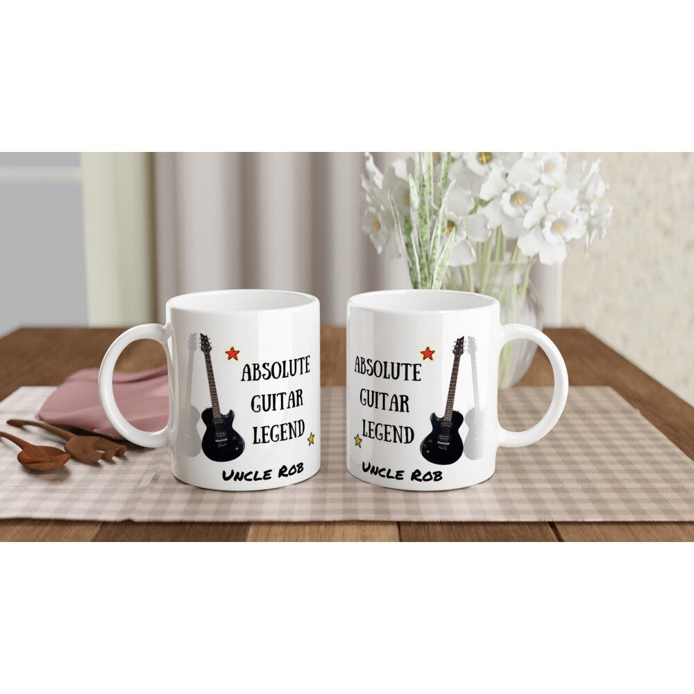 ABSOLUTE GUITAR LEGEND Mug - 11oz Ceramic Mug, Present for music enthusiast, birthday gift, personalized