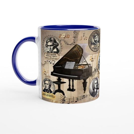 PIANO MUG, Musical History, Pianist Gift, Piano Teacher Gift, Piano Player Gift, Classic Music Gift, Orchestra Mug, Music Lover Mug