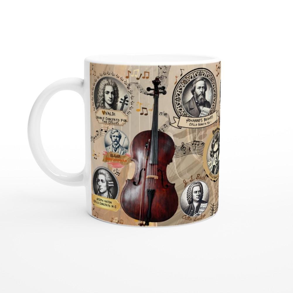 CELLO MUG, Musical History, Cellist Gift, Cello Teacher Gift, Cello Player Gift, Classic Music Gift, Orchestra Mug, Music Lover Mug