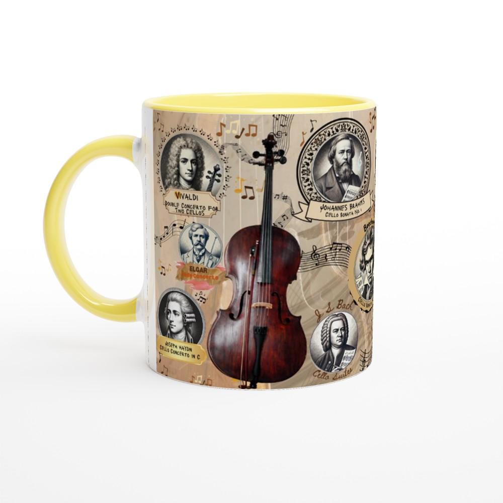 CELLO MUG, Musical History, Cellist Gift, Cello Teacher Gift, Cello Player Gift, Classic Music Gift, Orchestra Mug, Music Lover Mug