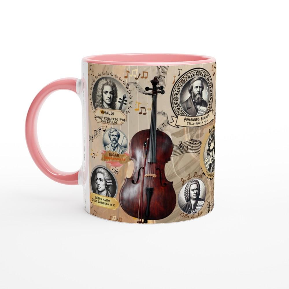 CELLO MUG, Musical History, Cellist Gift, Cello Teacher Gift, Cello Player Gift, Classic Music Gift, Orchestra Mug, Music Lover Mug