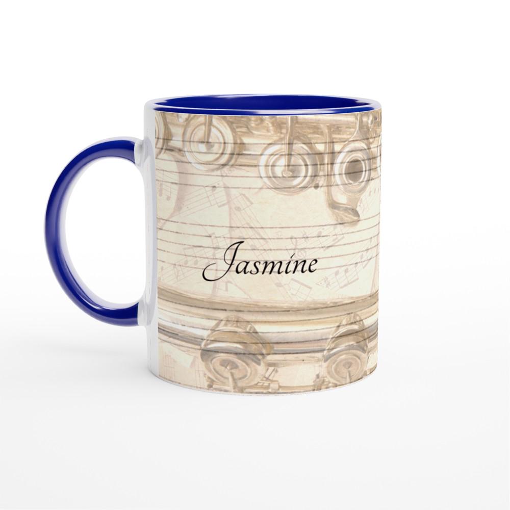 Personalized Flute Mug, Musical History, Flutist Gift, Flute Teacher Gift, Flute Player Gift, Classic Music Gift, Orchestra Mug, Music Mug