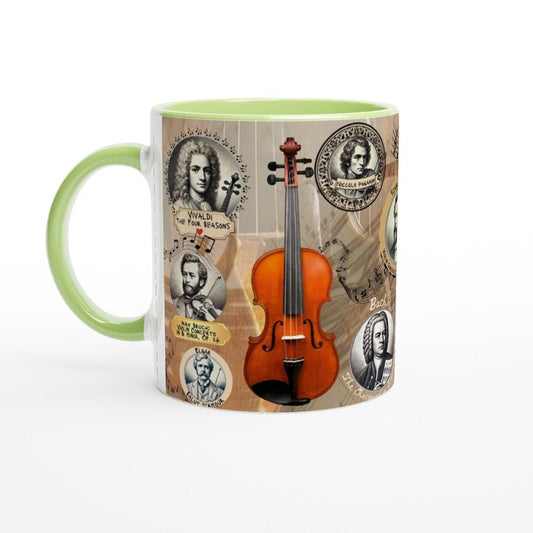 VIOLIN MUG, Musical History, Violinist Gift, Violin Teacher Gift, Violin Player Gift, Classic Music Gift, Orchestra Mug, Music Lover Mug