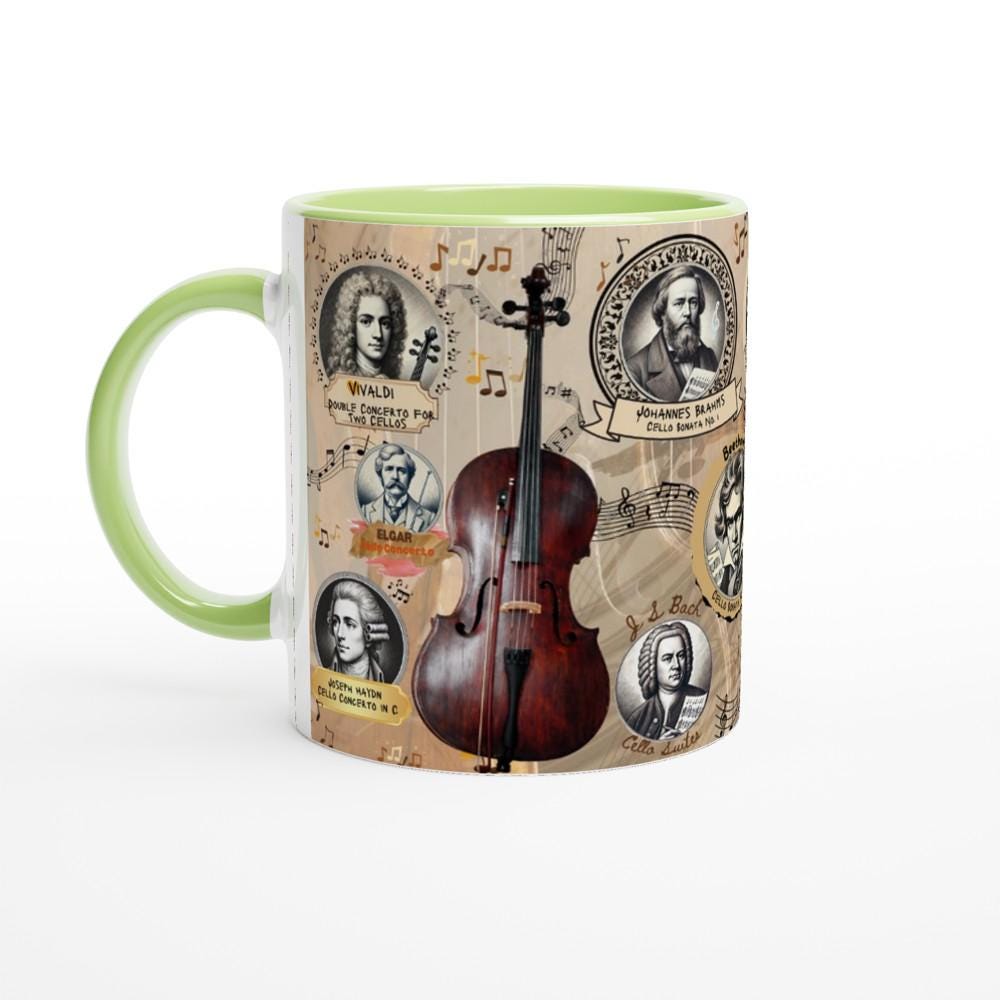 CELLO MUG, Musical History, Cellist Gift, Cello Teacher Gift, Cello Player Gift, Classic Music Gift, Orchestra Mug, Music Lover Mug