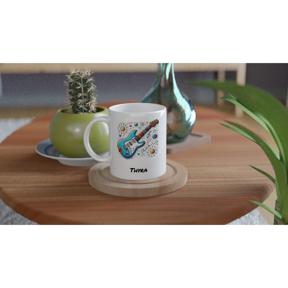 PERSONALIZED FENDER MUG - 11oz Ceramic Mug, Present for music enthusiast, birthday gift, band practice