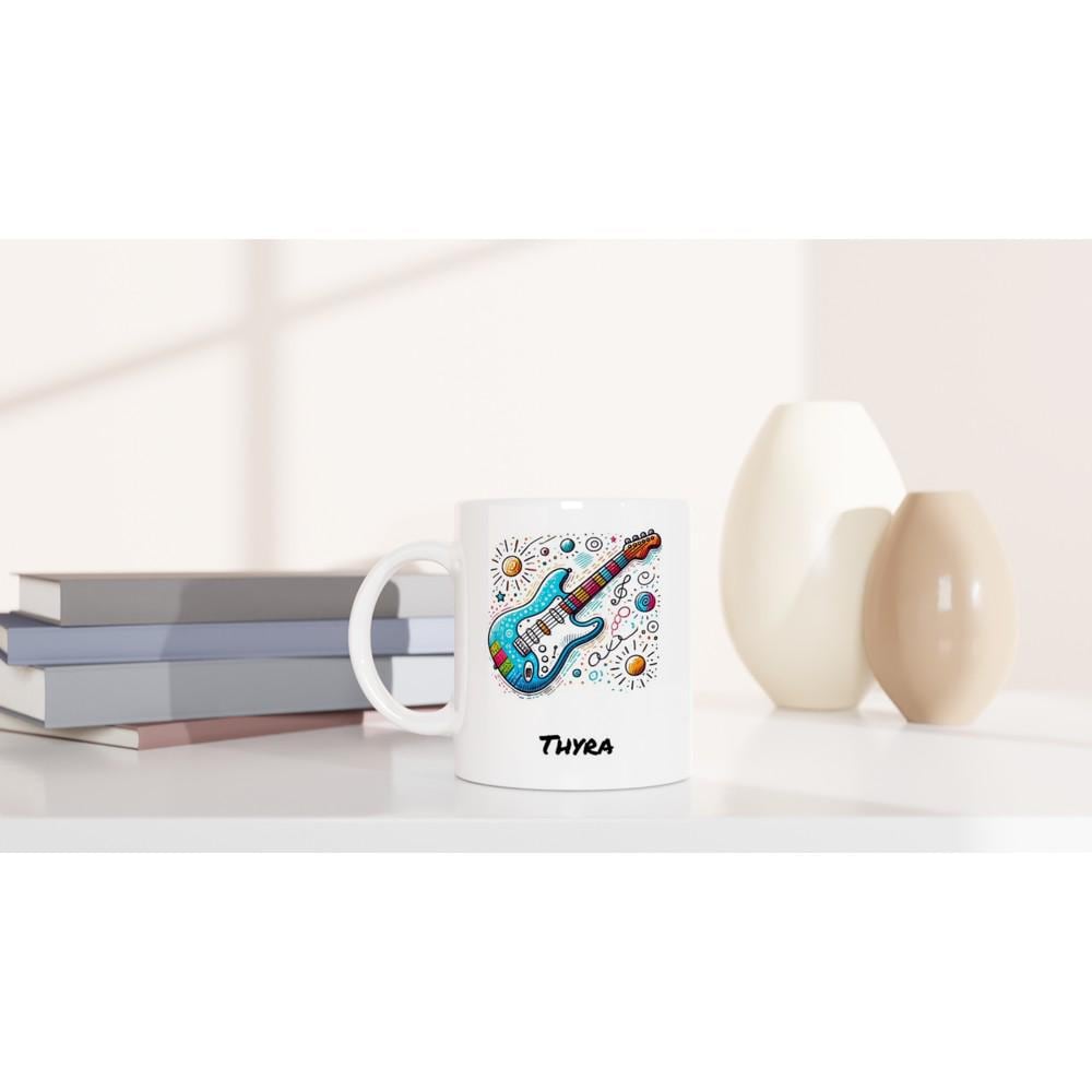 PERSONALIZED FENDER MUG - 11oz Ceramic Mug, Present for music enthusiast, birthday gift, band practice