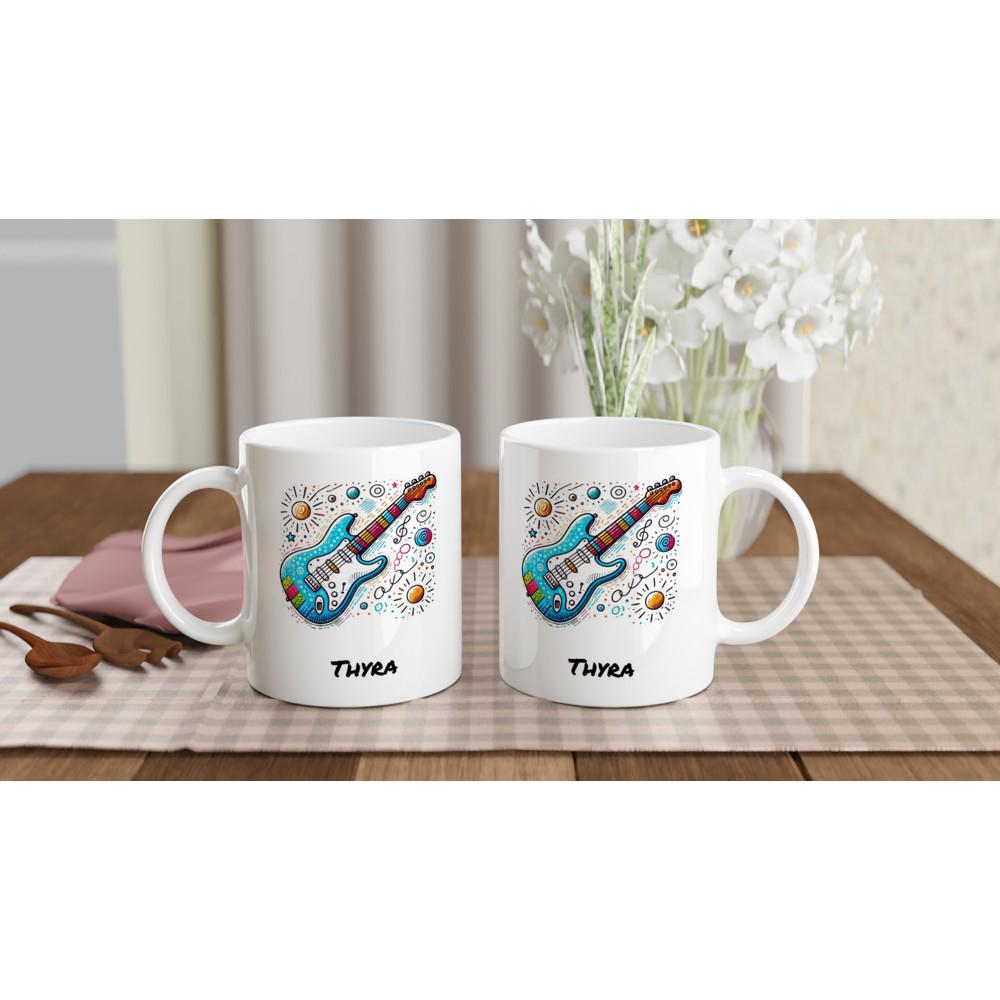 PERSONALIZED FENDER MUG - 11oz Ceramic Mug, Present for music enthusiast, birthday gift, band practice