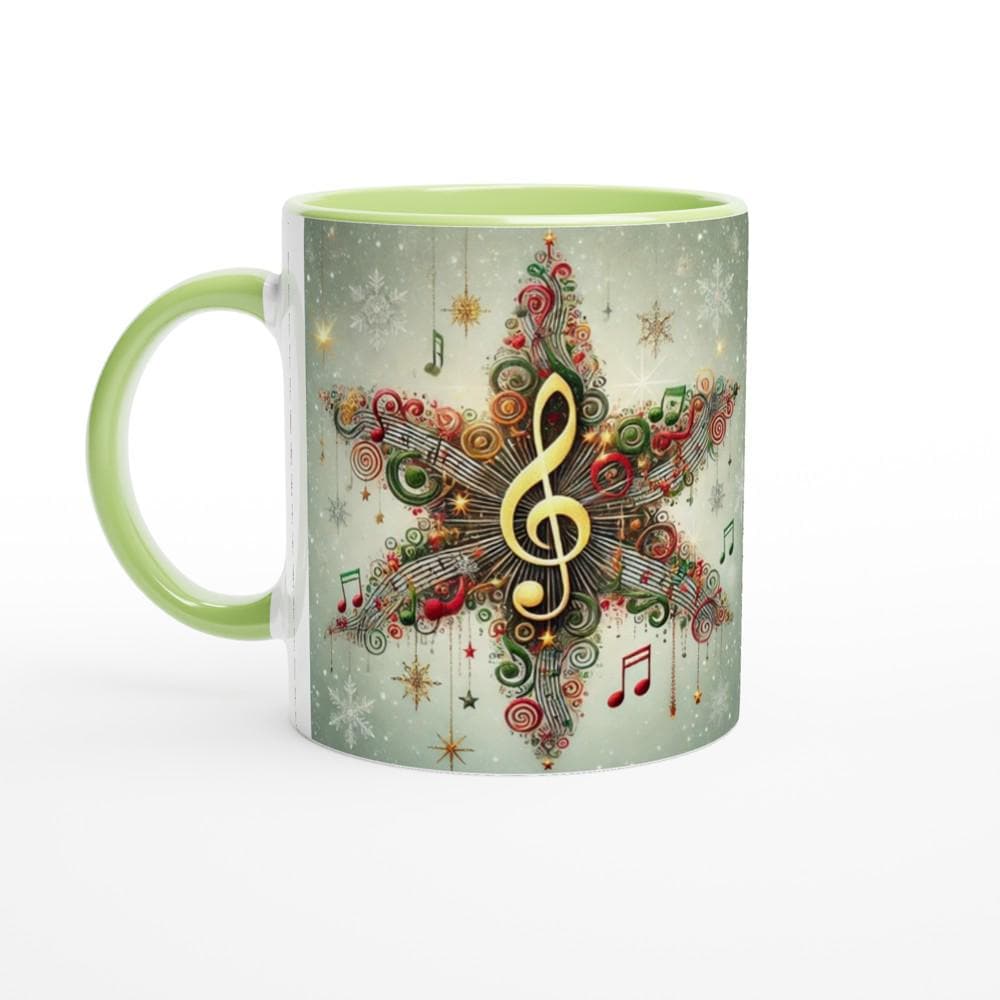 Musical Star Christmas Mug | Festive Music Note Star Design | Double-Sided Holiday Mug | Gift for Musicians