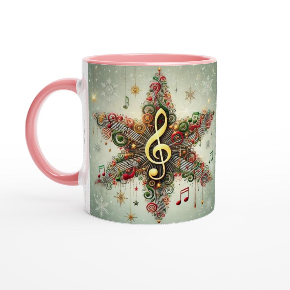 Musical Star Christmas Mug | Festive Music Note Star Design | Double-Sided Holiday Mug | Gift for Musicians