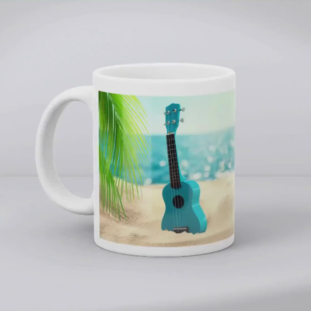 UKULELE MUSIC MUG - 11oz Ceramic Mug, Present for music enthusiast, birthday gift, band practice