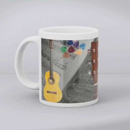 GUITAR APPRECIATION MUG - 11oz Ceramic Mug Present for music enthusiast, birthday gift, band practice